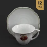 سرویس 12 پارچه چایخوری چینی مقصود طرح هیراد