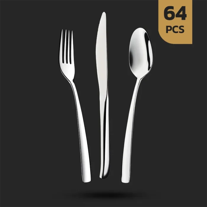 سرویس قاشق چنگال 64 پارچه 12 نفره طرح  سورنا - تصویر 1