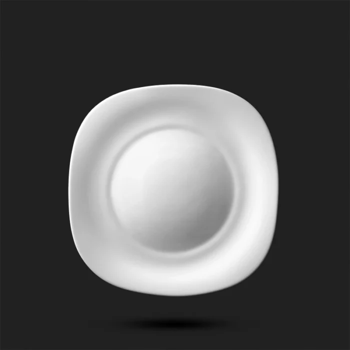 اپال-مربع سفید-برنج سرویس 25 پارچه اپال چهارگوش کلاسیک سفید - تصویر 2