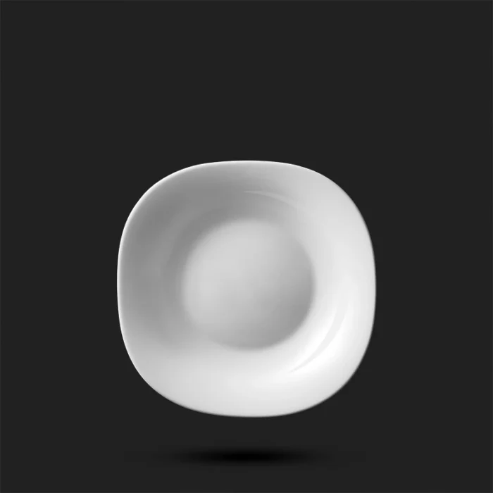 اپال-مربع-سفید-خورشت سرویس 25 پارچه اپال چهارگوش کلاسیک سفید - تصویر 4