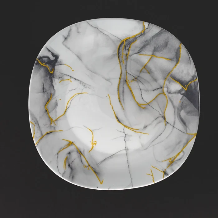 سرویس 26 پارچه اپال طرح مربع گلدن استون - تصویر 2