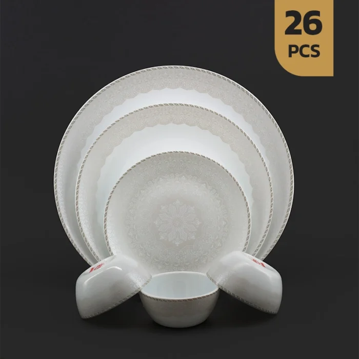 اپال26-هدیکا-خاکستری سرویس 26 پارچه اپال طرح هیدیکا - تصویر 1