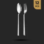 سرویس ۱۲ پارچه قاشق و چنگال غذاخوری داماس طرح سلیا