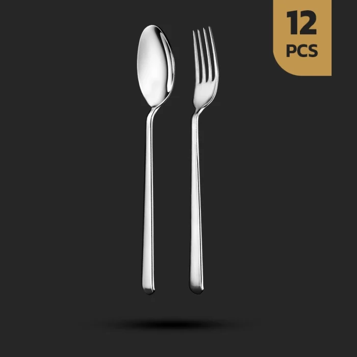 سرویس ۱۲ پارچه قاشق و چنگال غذاخوری داماس طرح سلیا سرویس ۱۲ پارچه قاشق و چنگال غذاخوری داماس طرح سلیا