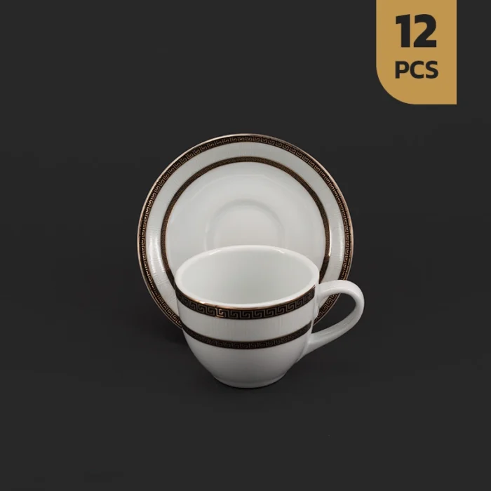 قهوه خوری12-ورساچه سرویس 12 پارچه قهوه خوری چینی مقصود طرح ورساچه - تصویر 1