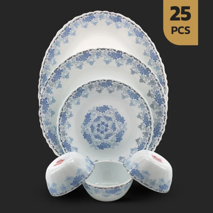 28006 سرویس 25 پارچه اپال طرح 28006 آبی