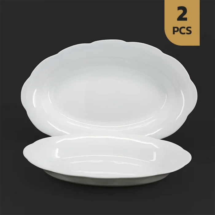 2پارچه مرغ نیلوفری-کاور سفید سرویس 2 پارچه اپال مرغ خوری نیلوفری