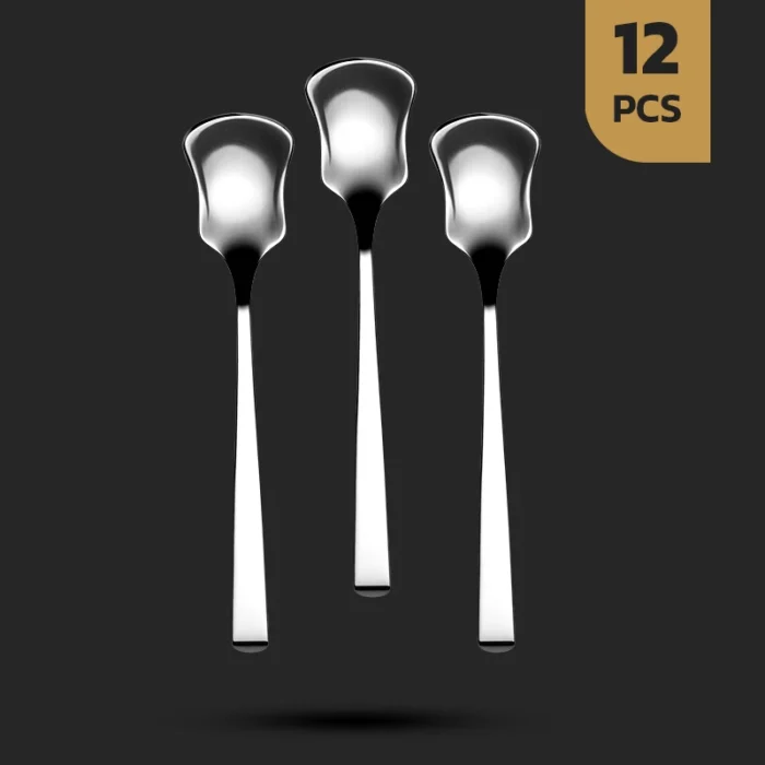 قاشق بستنی سلیا 12 سرویس 12 پارچه قاشق بستنی خوری طرح سلیا