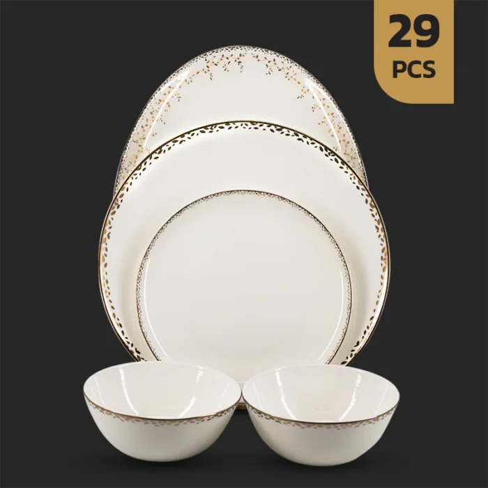 چینی استخوانی 29 پارچه اسپرینگ سرویس 29 پارچه بن چاینا طرح اسپرینگ