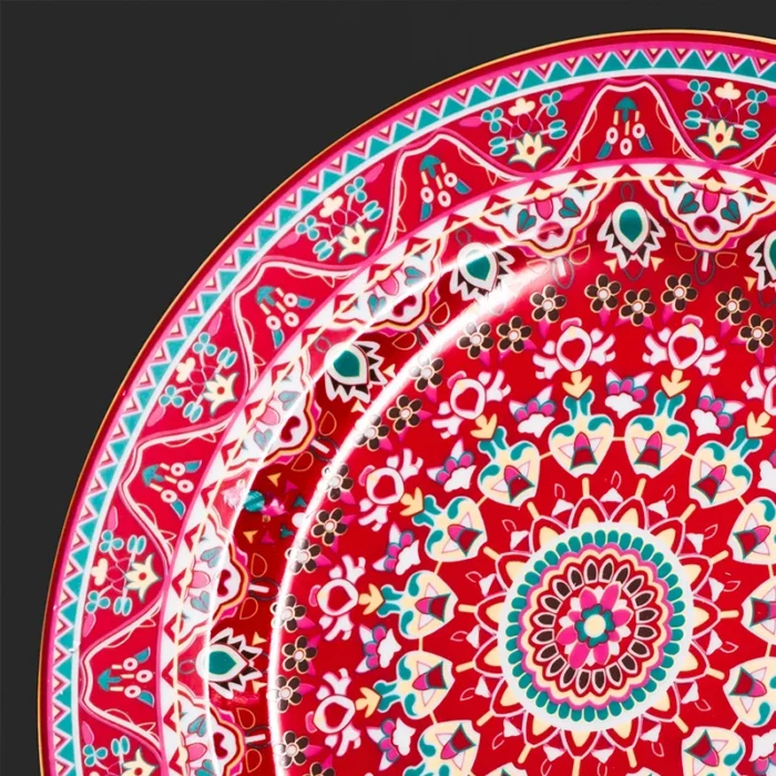 دیتیل طرح ترنج زرشکی چینی مقصود