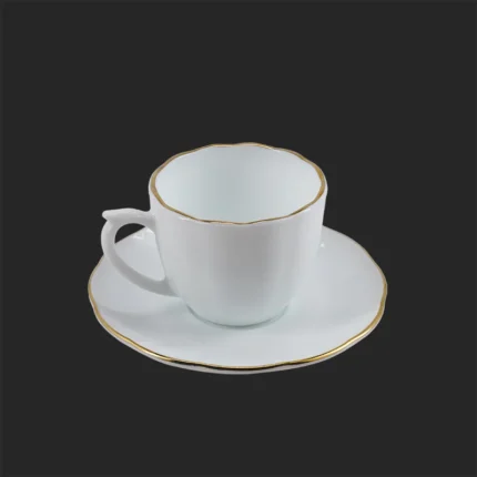 سرویس اپال 12 پارچه نیلوفری لب طلا مقصود