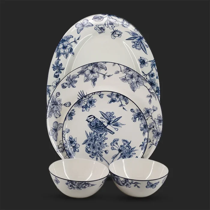 سرویس 2 نفره قاشق چنگال و بن چاینا طرح D-4009 - تصویر 3