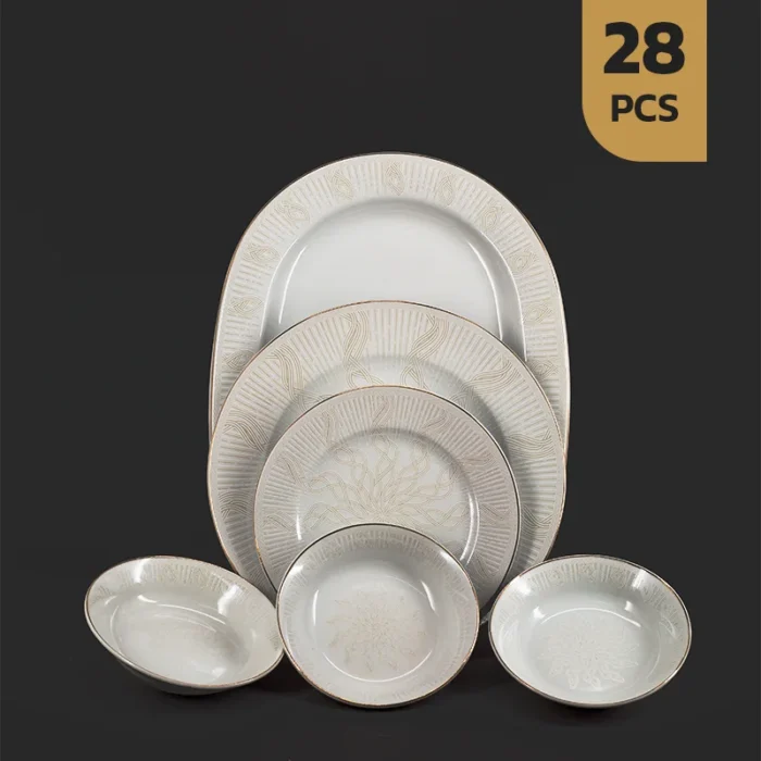 آکامانا28چینی سرویس 28 پارچه چینی مقصود طرح آکامانا