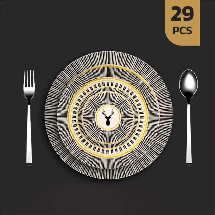 دونفره18046 سرویس 2 نفره قاشق چنگال و بن چاینا طرح 18046 - تصویر 1