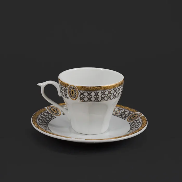 بشقاب سرویس اپال طرح میراکل خاکستری سرویس 12 پارچه چینی مقصود طرح زنبور طلا