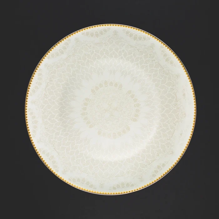 بشقاب غذاخوری سرویس 28 پارچه چینی استخوانی طرح 24017 پلاتینی