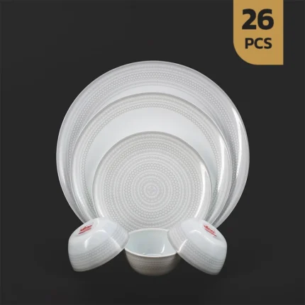 سرویس 26 پارچه اپال دینو طرح نلین خاکستری