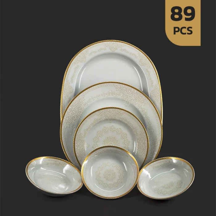 چینی89ژرفا-کاور سرویس 89 پارچه چینی مقصود طرح ژرفا