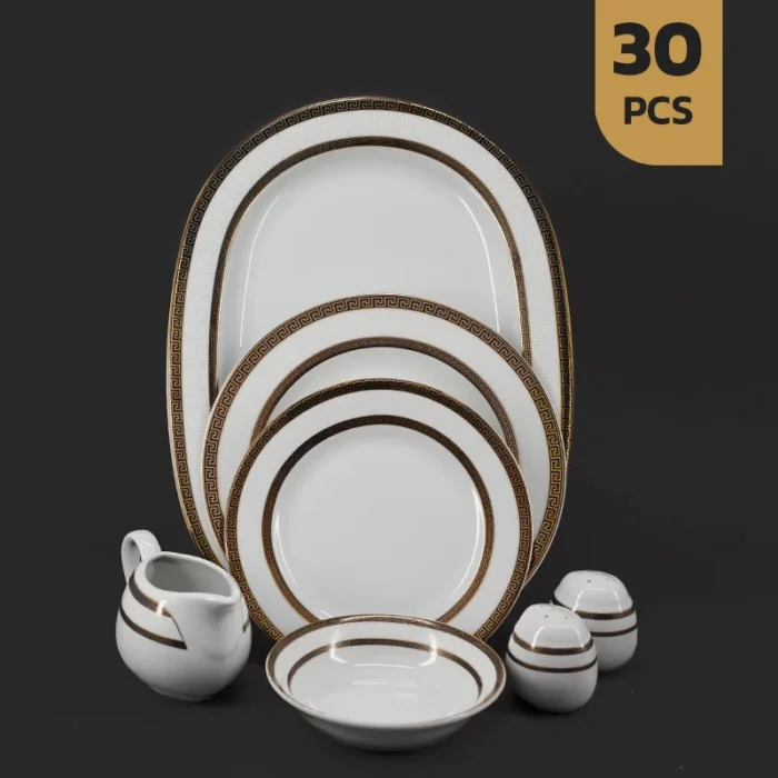 سرویس 30 پارچه چینی مقصود طرح ورساچه طلایی سرویس 30 پارچه چینی مقصود طرح ورساچه طلایی