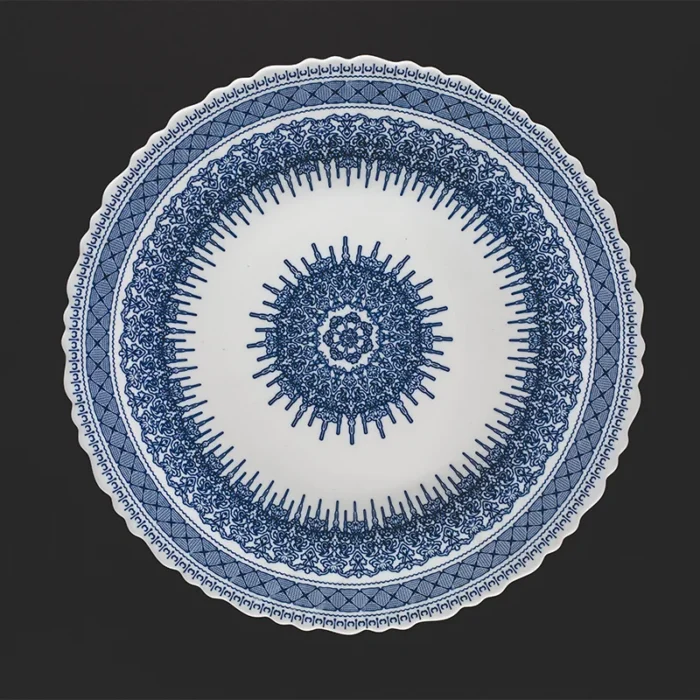 بشقاب سرویس 25 پارچه اپال طرح ریجینا سورمه ای برند دینو