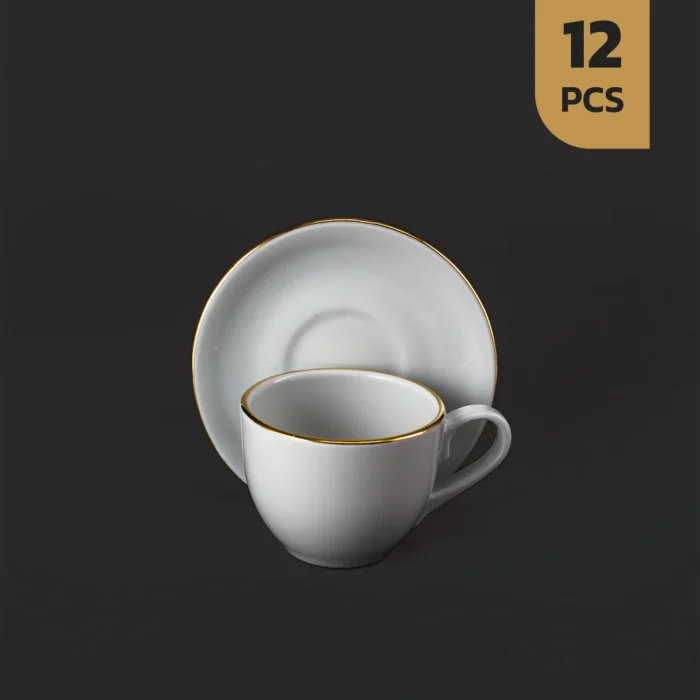 سرویس12 پارچه قهوه خوری دانمارکی چینی مقصود لب طلا