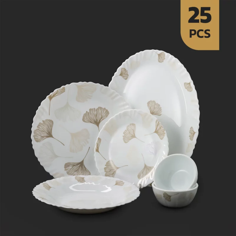 سرویس 25 پارچه اپال دینو طرح 28015 قهوه ای کرم