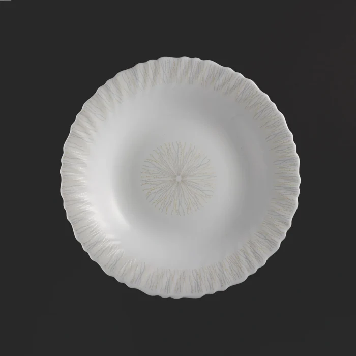 بشقاب خورشت خوری سرویس 25 پارچه اپال دینو طرح 28011 خاکستری متال کرم