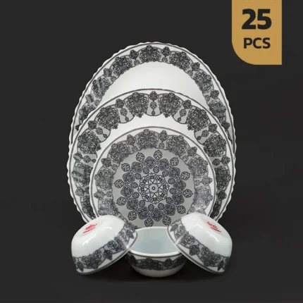 سرویس 25 پارچه ارکوپال دینو طرح ریحان خاکستری