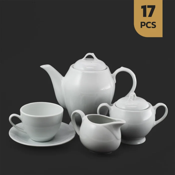 سرویس17پارچه-چایخوری-مقصود-سفید -کاور سرویس 17 پارچه چایخوری مقصود سفید