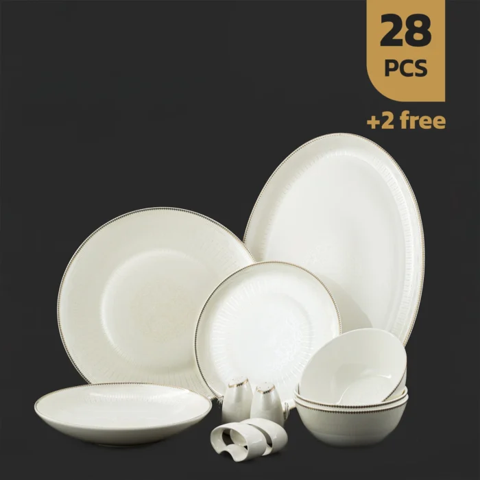 سرویس 28 پارچه بن چاینا دینوواساینا طرح 24016 لوستر طلا