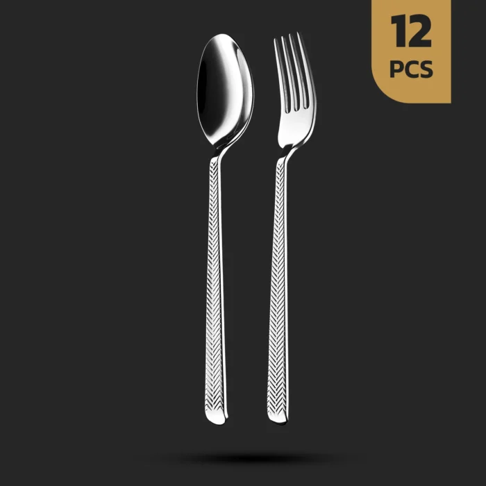 غذاخوری12السا سرویس قاشق چنگال 12 پارچه 6 نفره طرح السا