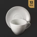سرویس 12 پارچه چای خوری چینی دانمارکی سفید