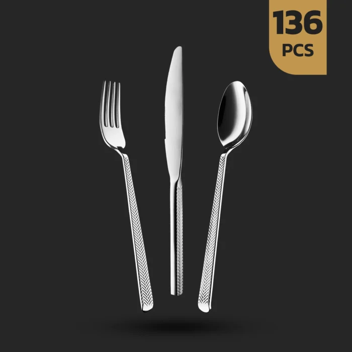 کاور136پارچه-السا سرویس قاشق چنگال 136 پارچه طرح السا