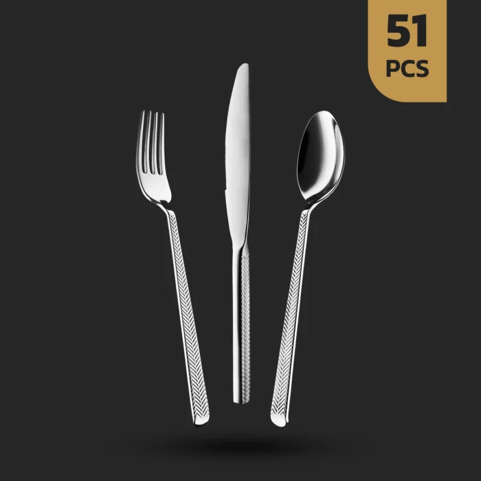 کاور51پارچه-السا سرویس قاشق چنگال 51 پارچه 6 نفره طرح السا