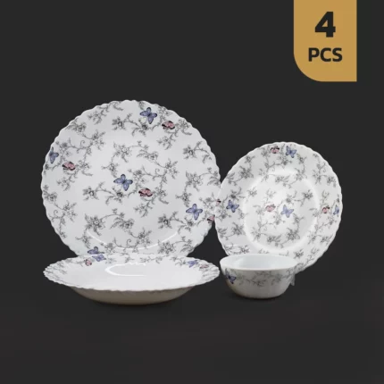 سرویس 4 پارچه اپال دینو پیچ طرح 607 خاکستری