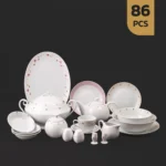 سرویس ۸۶ پارچه چینی مقصود طرح دوروتی صورتی