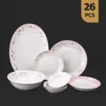 سرویس ۲۶ پارچه چینی مقصود طرح دوروتی صورتی