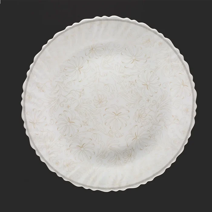 بشقاب غذاخوری لیوزا کرم فول دکور خط دار