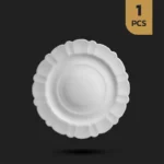 بشقاب غذاخوری سفید اپال گرد کنگره فله