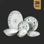 سرویس ۲۶ پارچه چینی مقصود طرح کورالین سبز