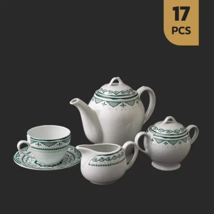 چینی یارین سبز 17پارچه کاور چینی مقصود