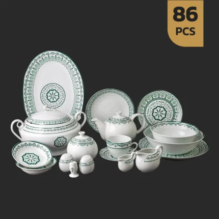 چینی یارین سبز 86پارچه کاور چینی مقصود