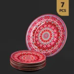 سرویس ۷ پارچه چینی مقصود طرح ترنج زرشکی