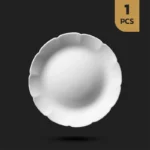 بشقاب غذاخوری سفید اپال نیلوفری فله