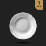 بشقاب خورشت‌ خوری سفید اپال نیلوفری فله