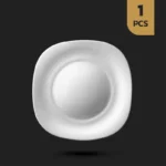 بشقاب غذاخوری سفید اپال چهارگوش کلاسیک فله