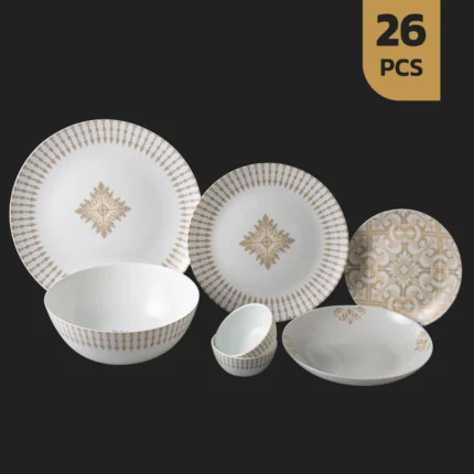 سرویس 26 پارچه آیروپال طرح برژیت کرم