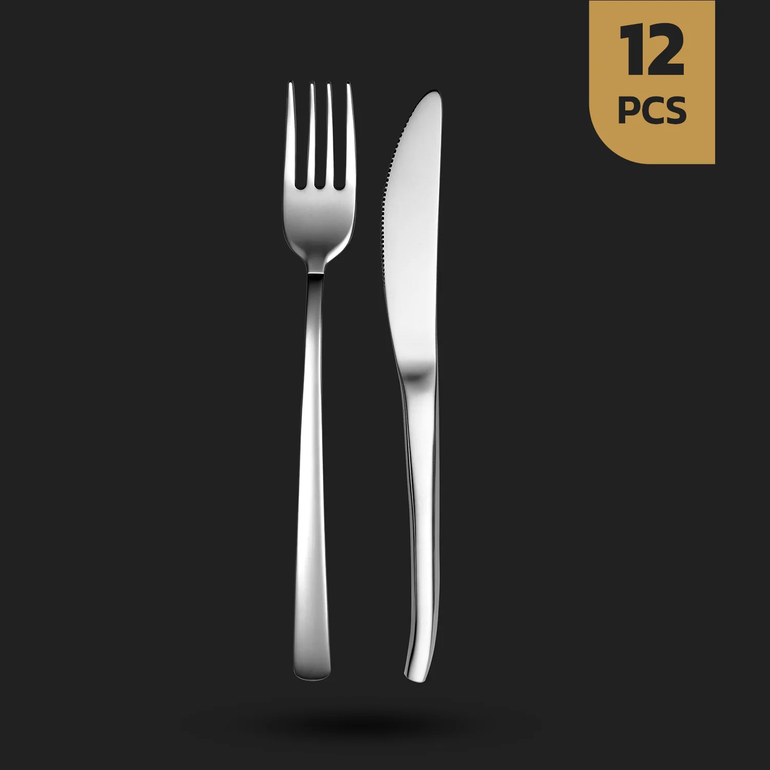 کارد میوه رویال سرویس ۱۲ پارچه کارد و چنگال میوه داماس طرح رویال