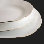 سرویس ۲۹ پارچه اپال نیلوفری سفید خط طلا - تصویر 2