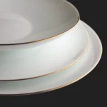 سرویس ۲۹ پارچه اپال گرد کلاسیک سفید خط طلا دینو - تصویر 2